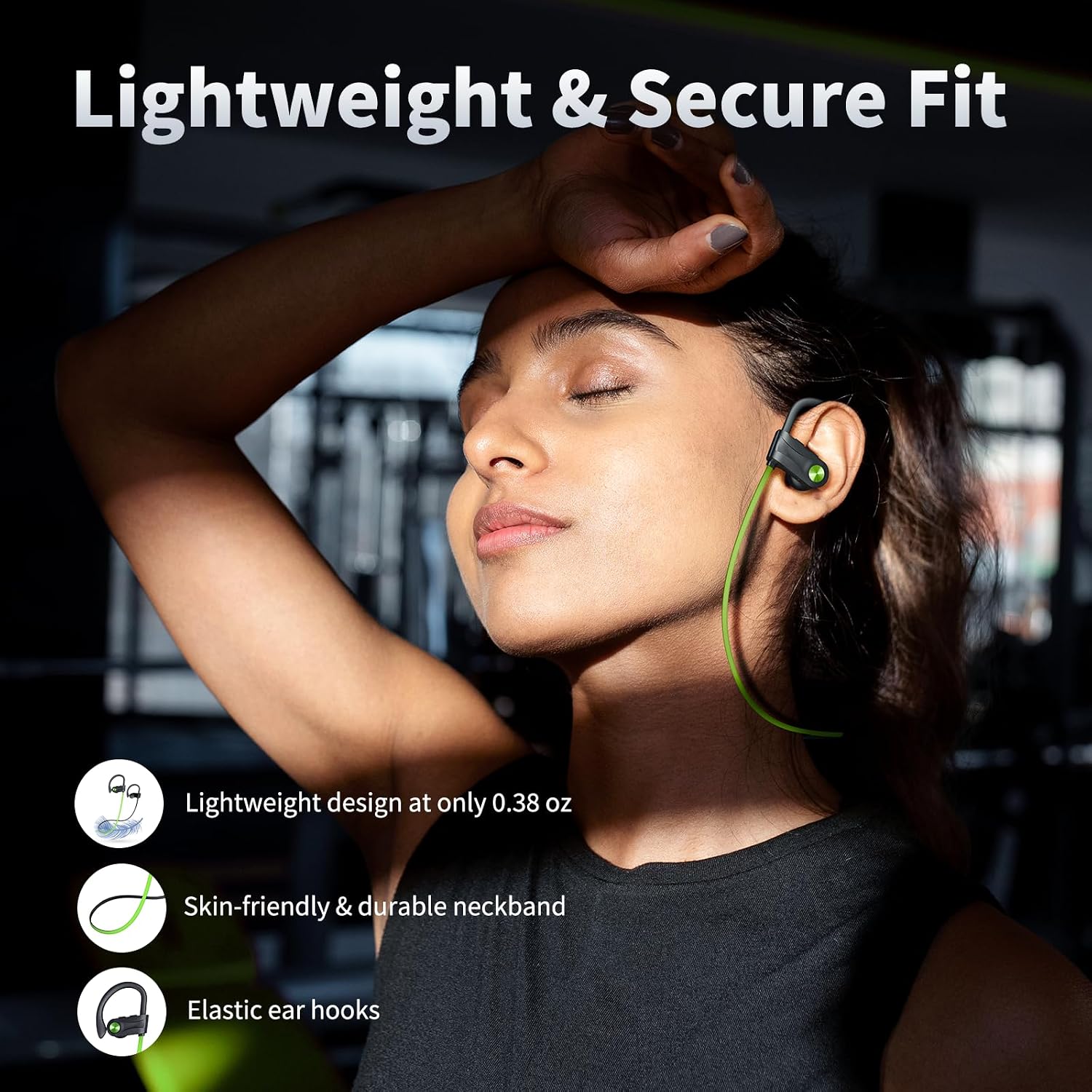 JOYWISE Bluetooth Headphones, Wireless Earbuds IPX7 Waterproof for Gym | Bluetooth 5.3 Headphones with 16Hrs Playtime Stereo Bass Headsets with Mic Running Headsets with Earhooks for Sports Running - Image 3